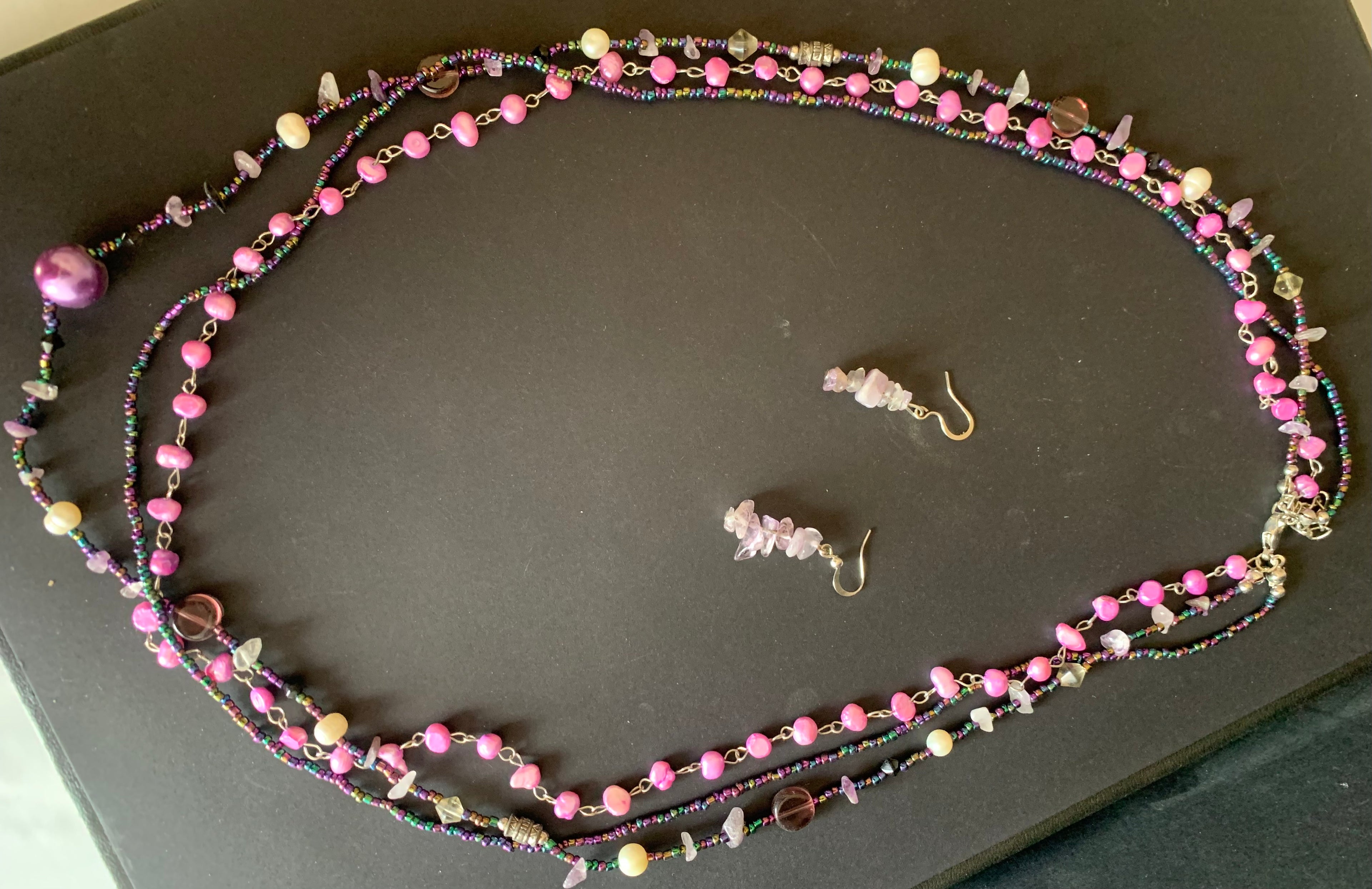 Habesha Multi-Strand Beaded Necklace & Earring Set