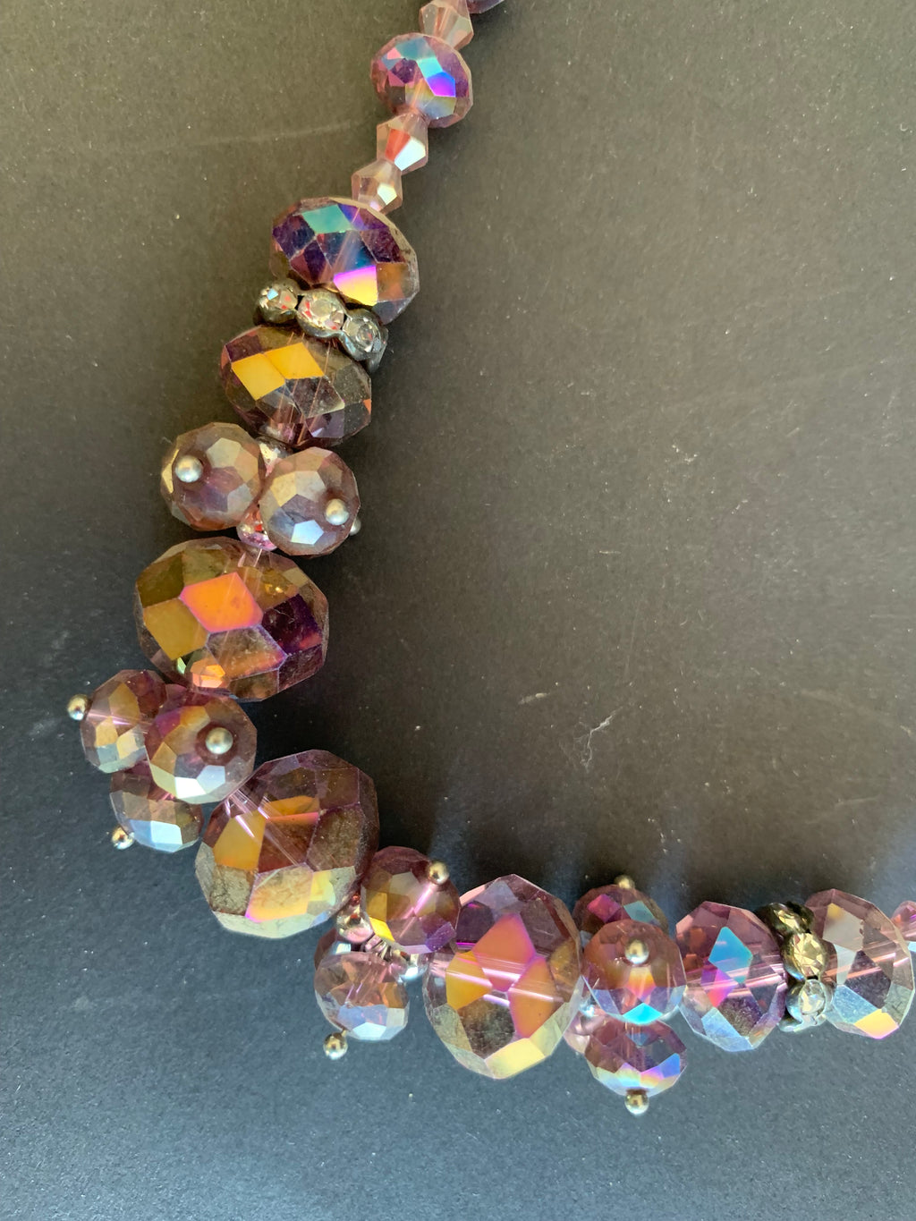 Purple Crystal Necklace & Earrings Set