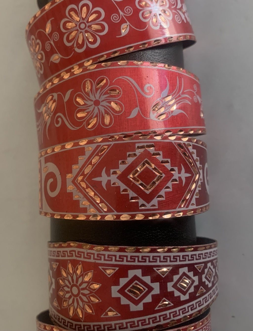 9 Pcs A Lot Handcrafted Flexible Copper Cuff Bracelets.