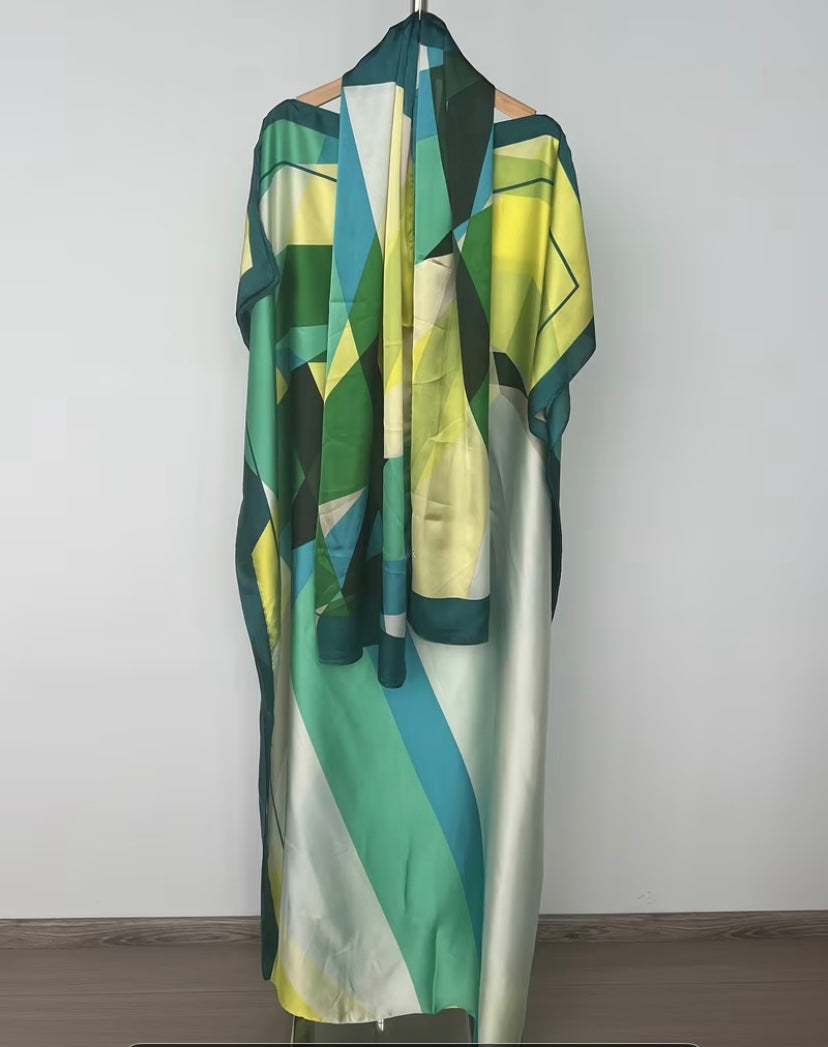 Elegant Women long dress with Scarf