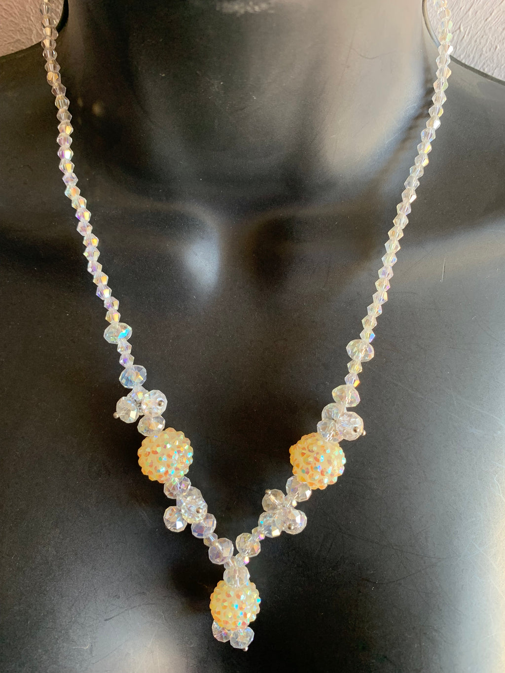Crystal Beaded Y-Drop Necklace