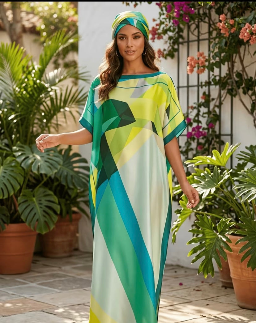 Elegant Women long dress with Scarf