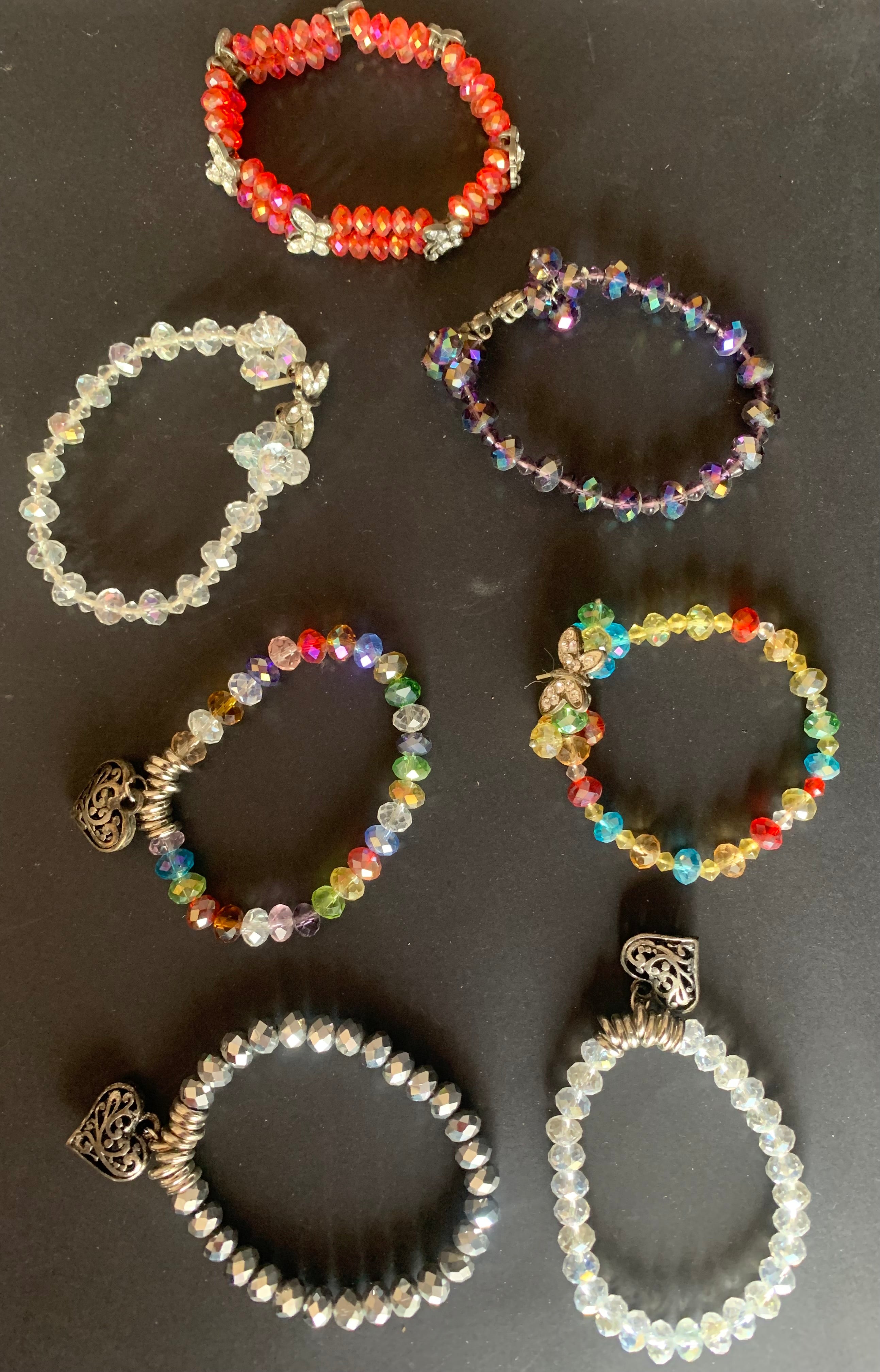 7 pcs assorted Crystal Beaded Bracelet