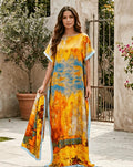 An Elegant women Long Dress with Scarf