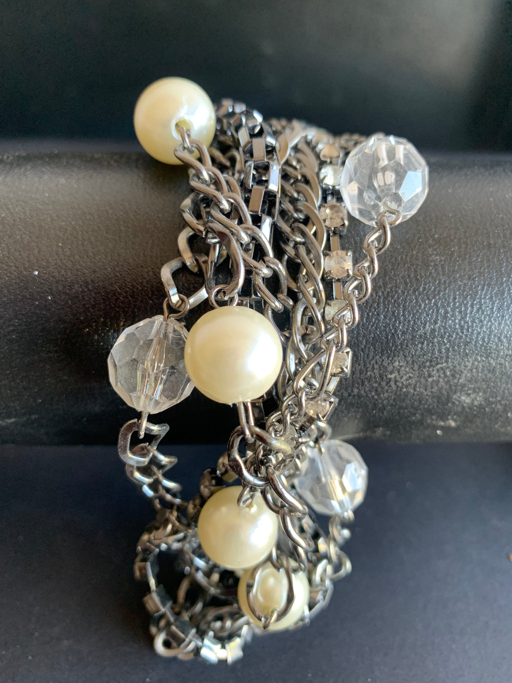 Pearl & Crystal Charm Bracelet