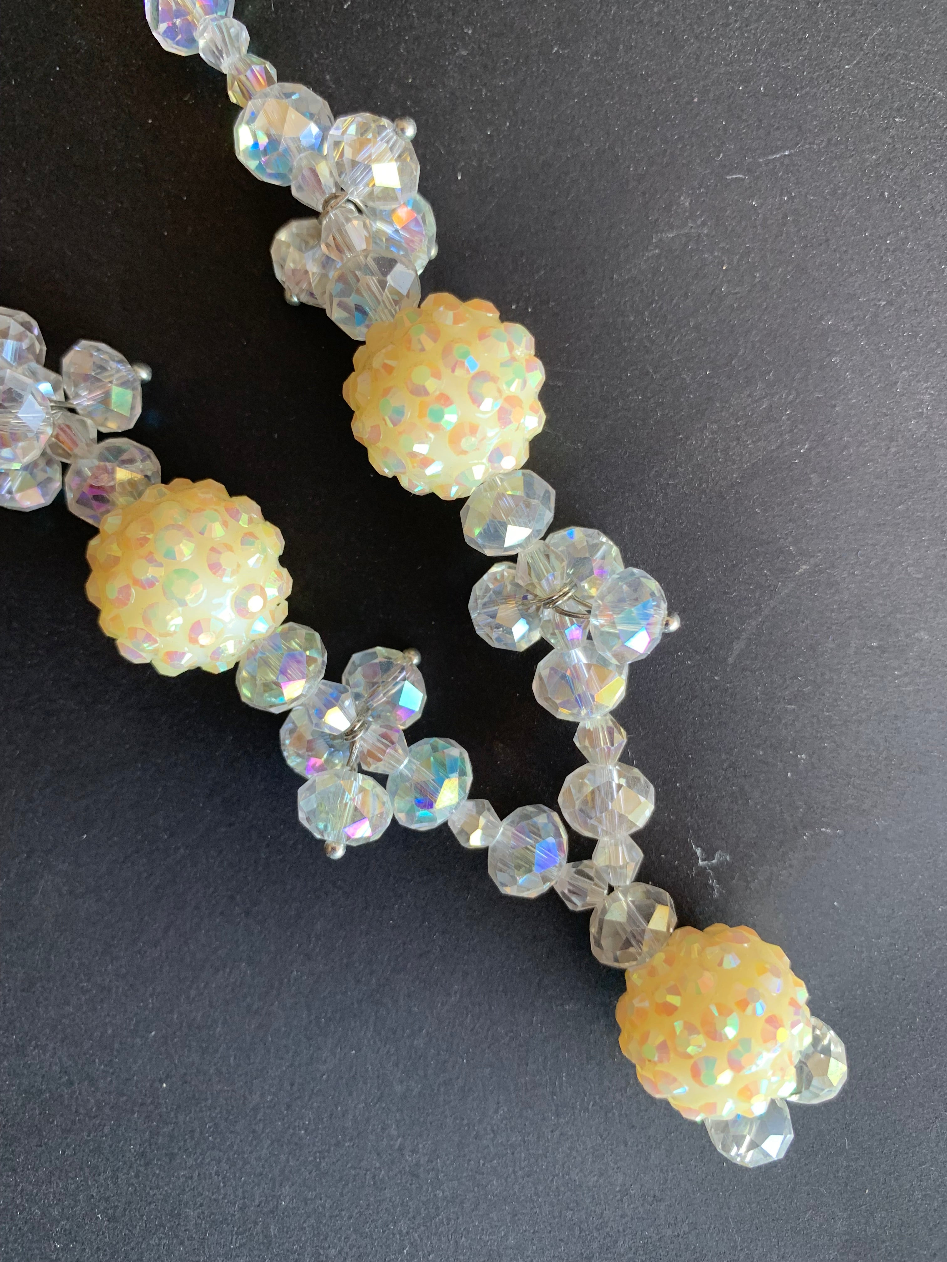 Crystal Beaded Y-Drop Necklace