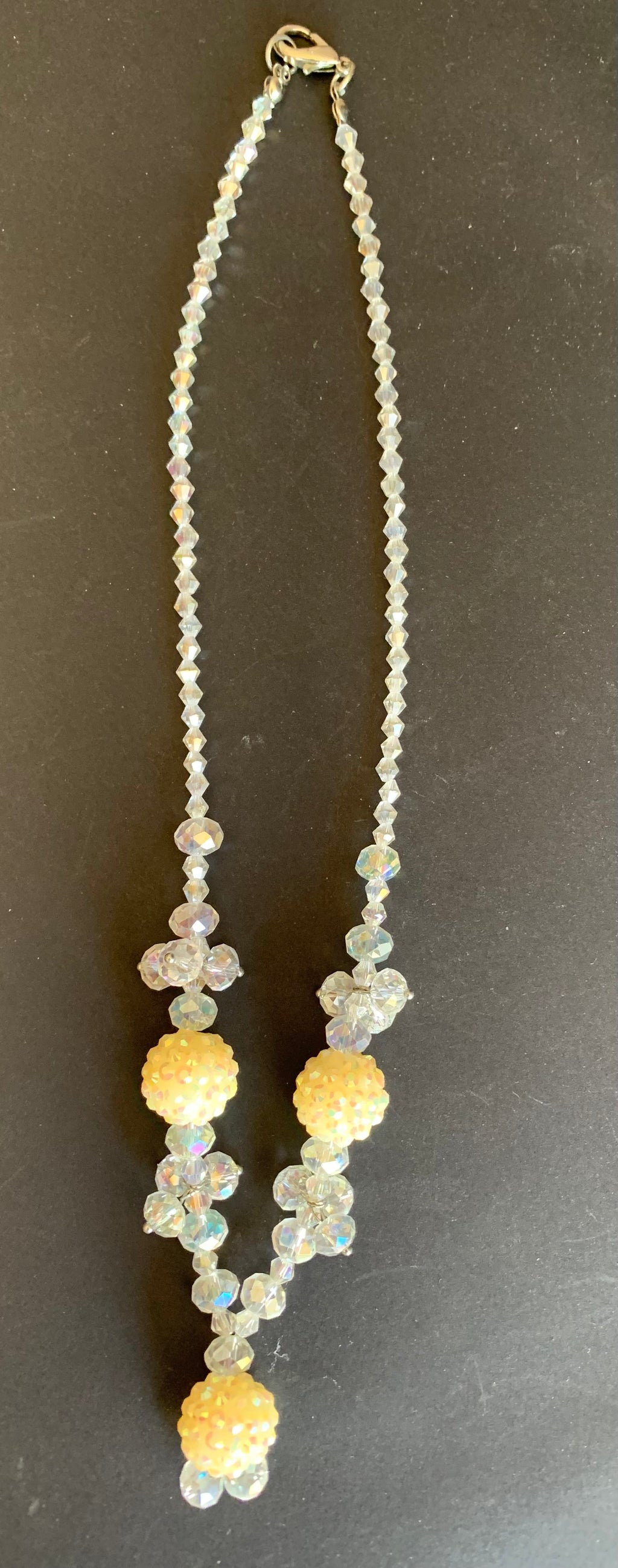 Crystal Beaded Y-Drop Necklace