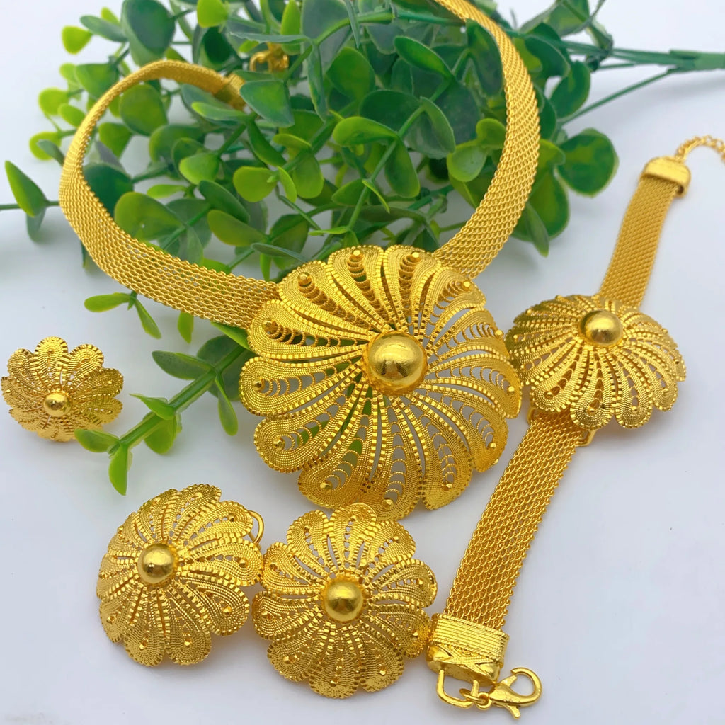 Luxury Ethiopian  Necklace And Earrings Jewelry Sets