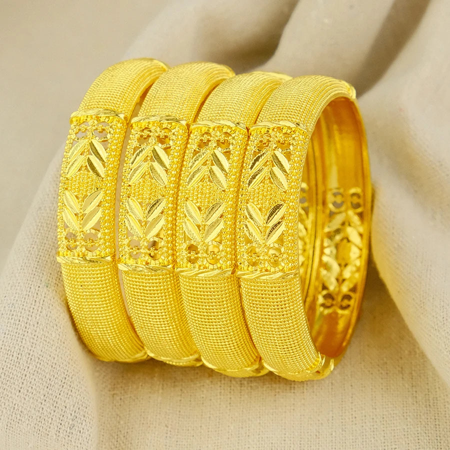 Luxury women Dubai 24K Gold Color Bracelet