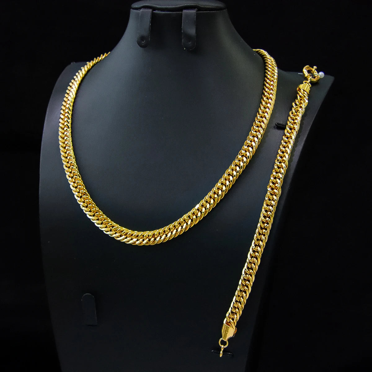 Luxury Jewelry Set 21k Gold Plated Dubai Fashion  Necklace  Women Men