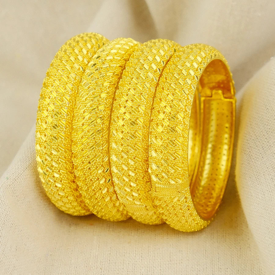 Luxury women Dubai 24K Gold Color Bracelet