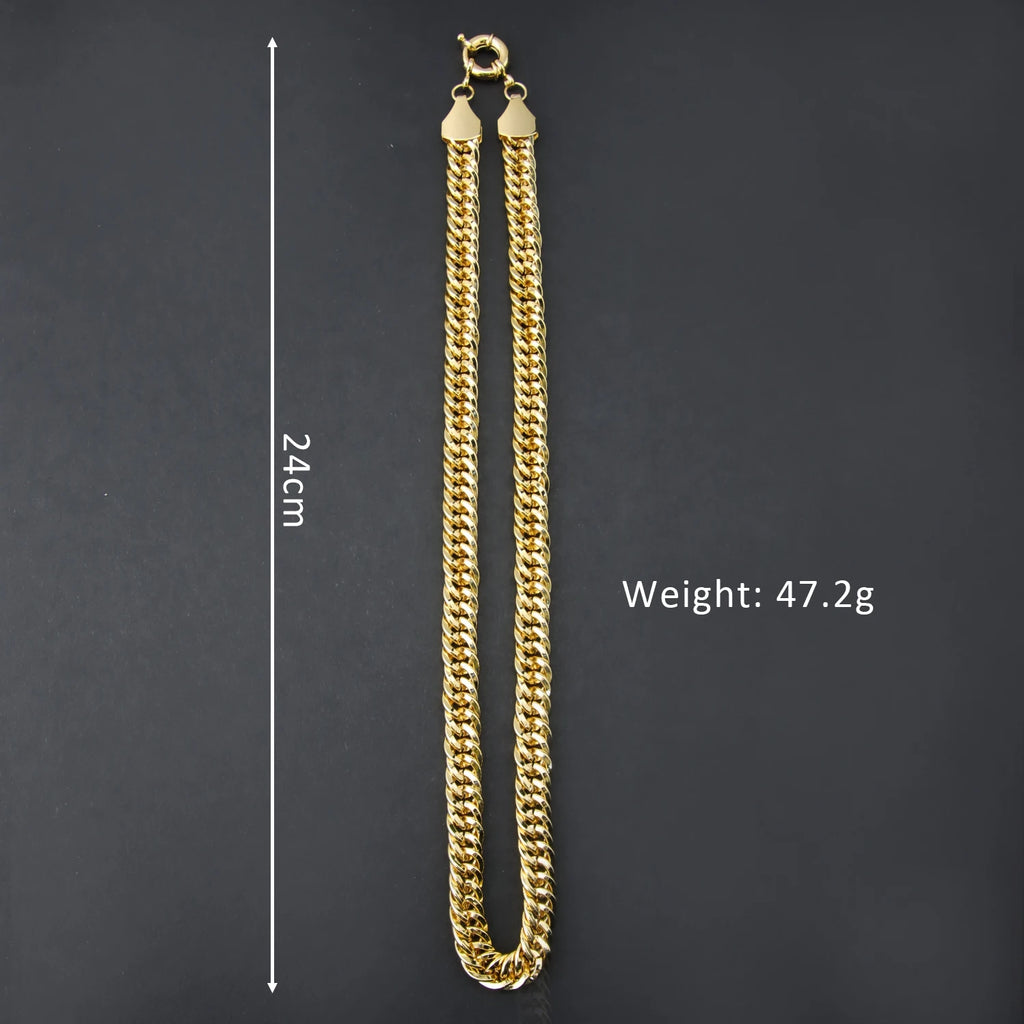 2pcs Necklace Set 18k Gold Plated  Women's Men's Vintage Jewelry
