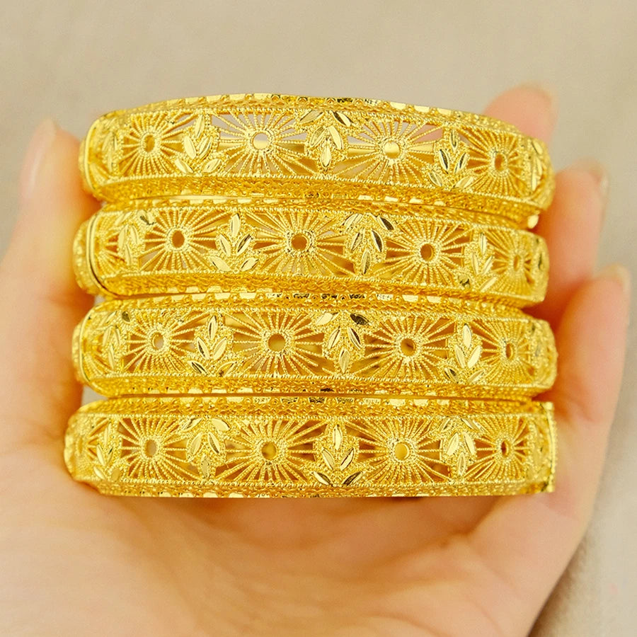 Luxury women Dubai 24K Gold Color Bracelet