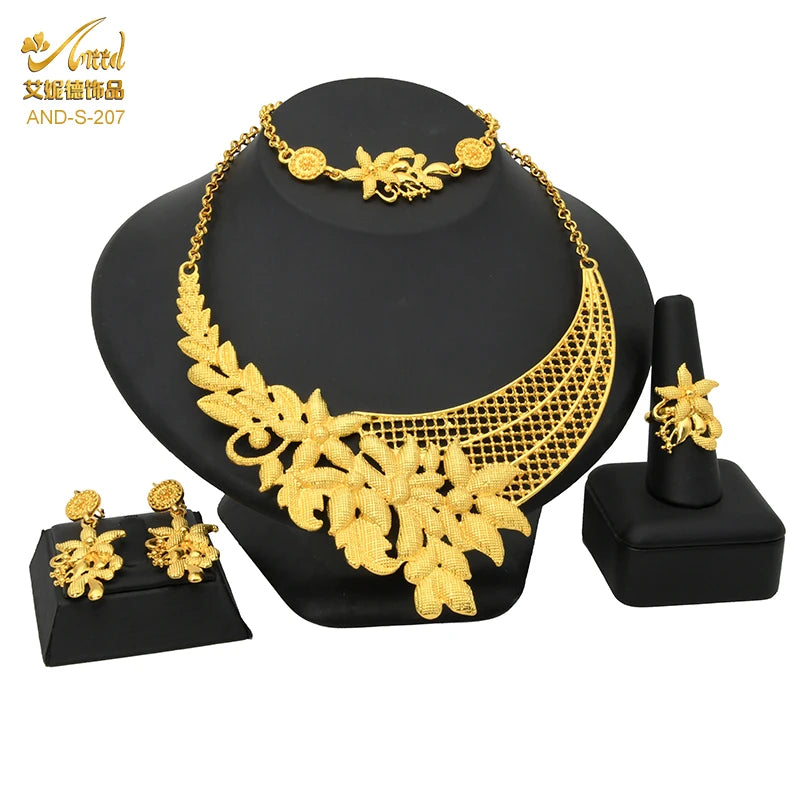Luxury Ethiopian  Necklace And Earrings Jewelry Sets