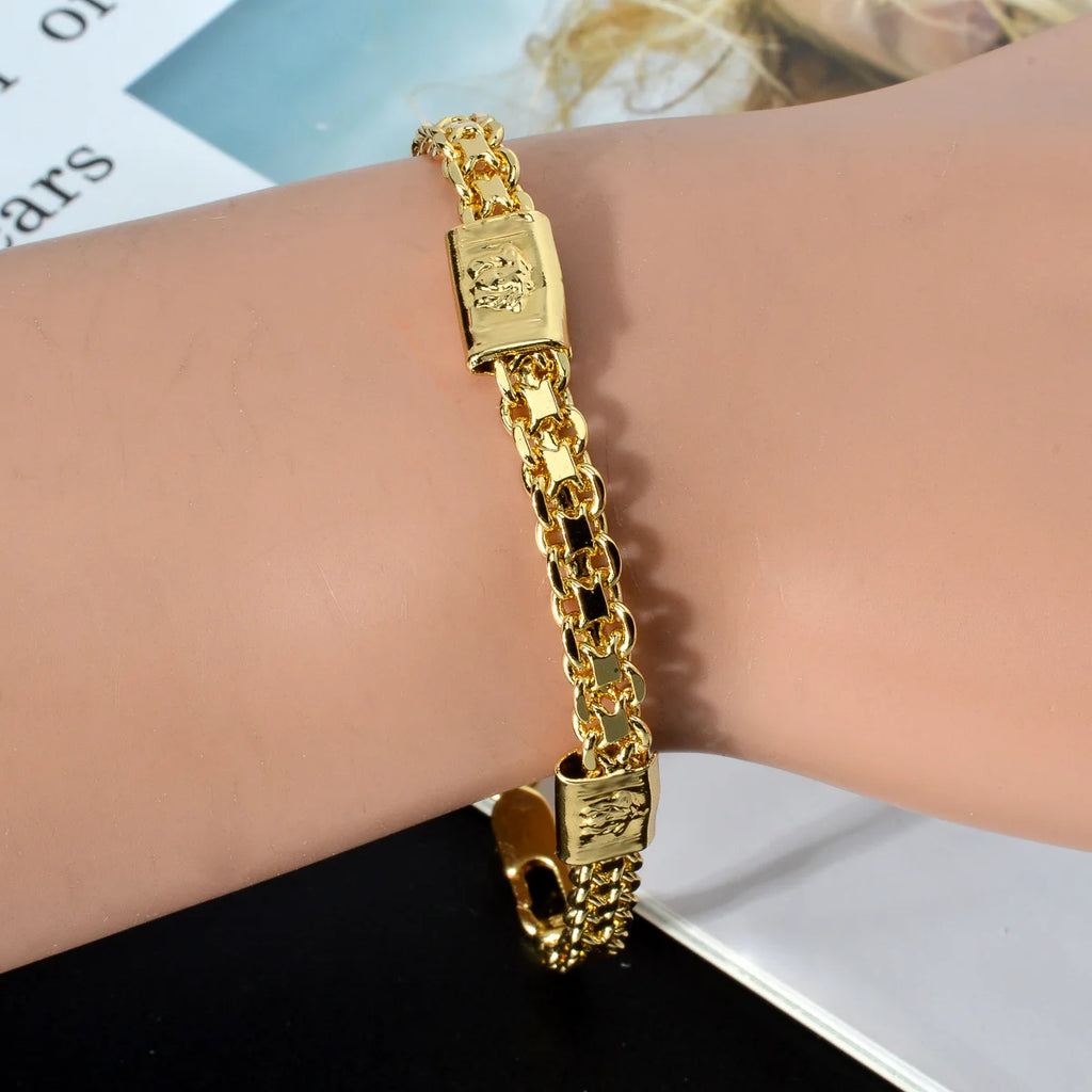 Italian Jewelry Set 18K Gold Plated Latest Design Women Men  Long Necklace Bracelet Set