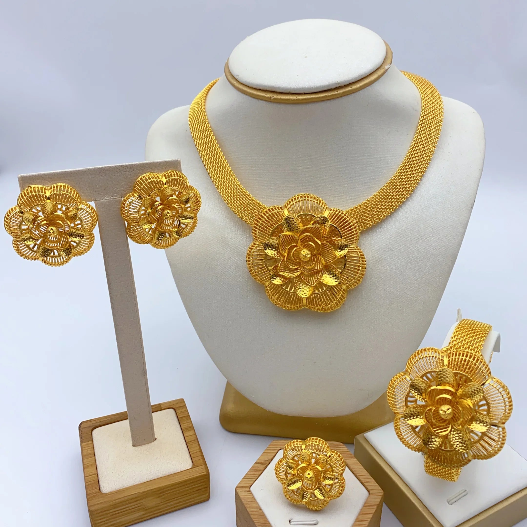 Luxury Ethiopian  Necklace And Earrings Jewelry Sets