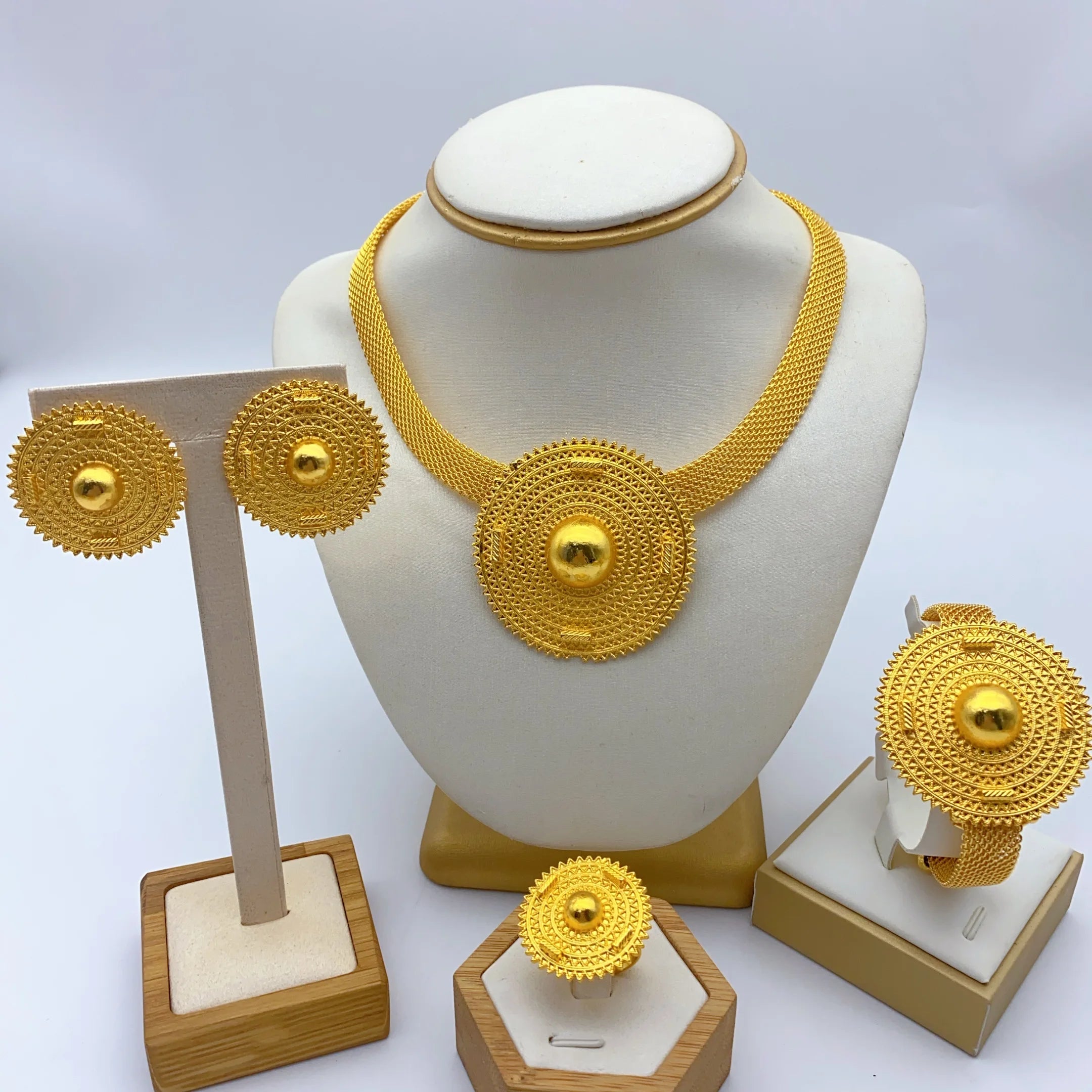 Luxury Ethiopian  Necklace And Earrings Jewelry Sets