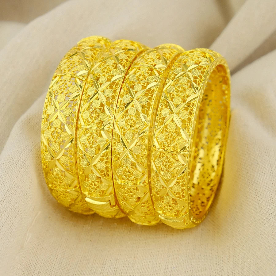 Luxury women Dubai 24K Gold Color Bracelet