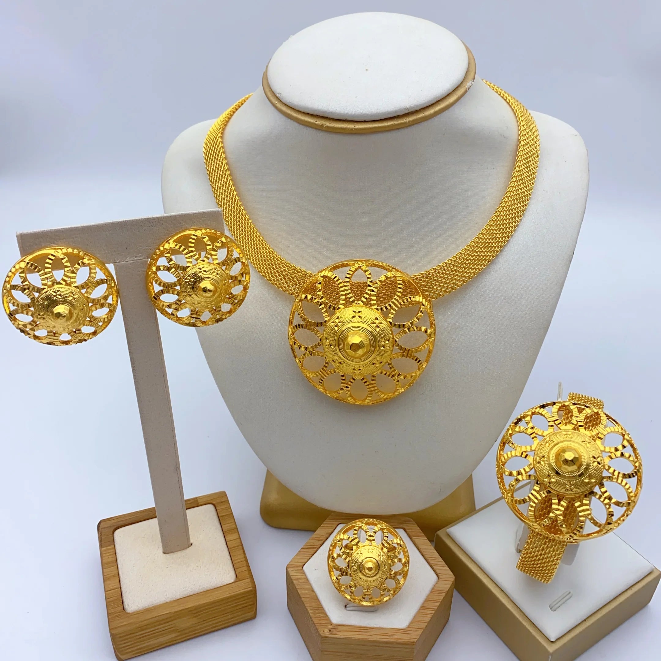 Luxury Ethiopian  Necklace And Earrings Jewelry Sets