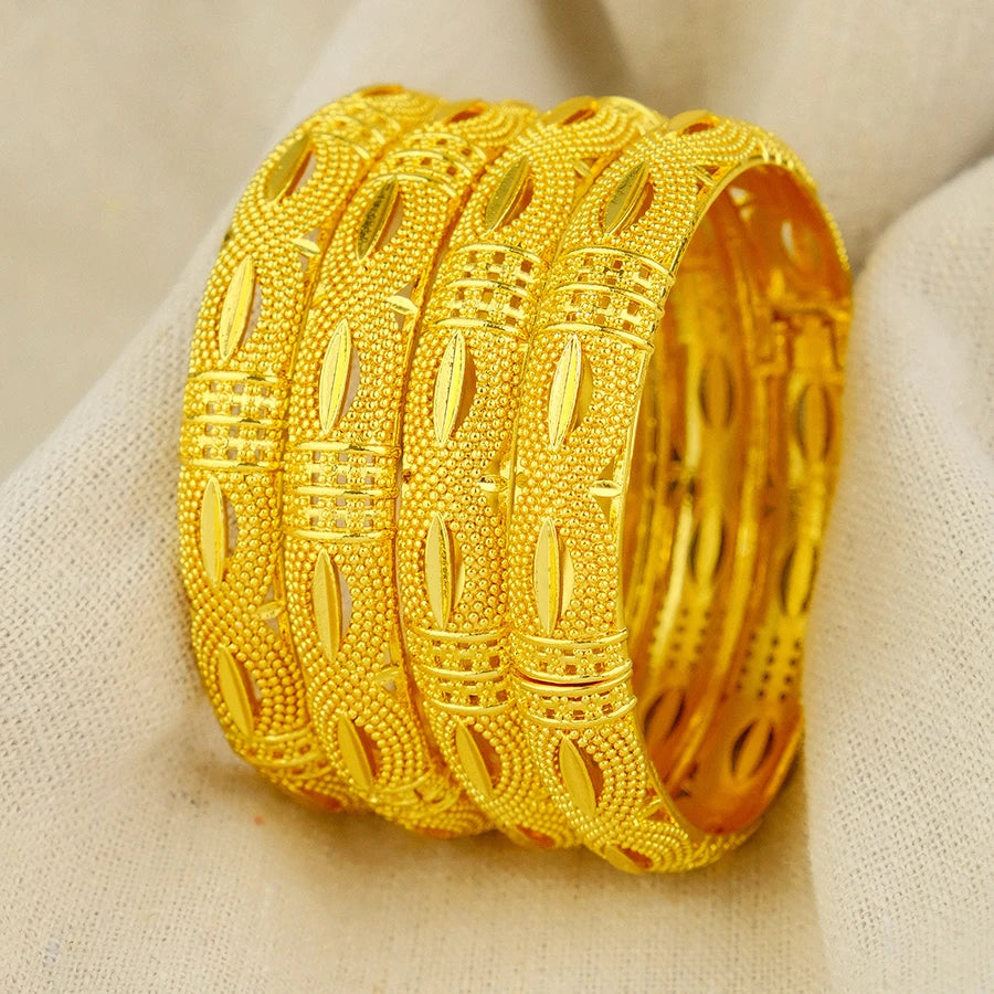 Luxury women Dubai 24K Gold Color Bracelet