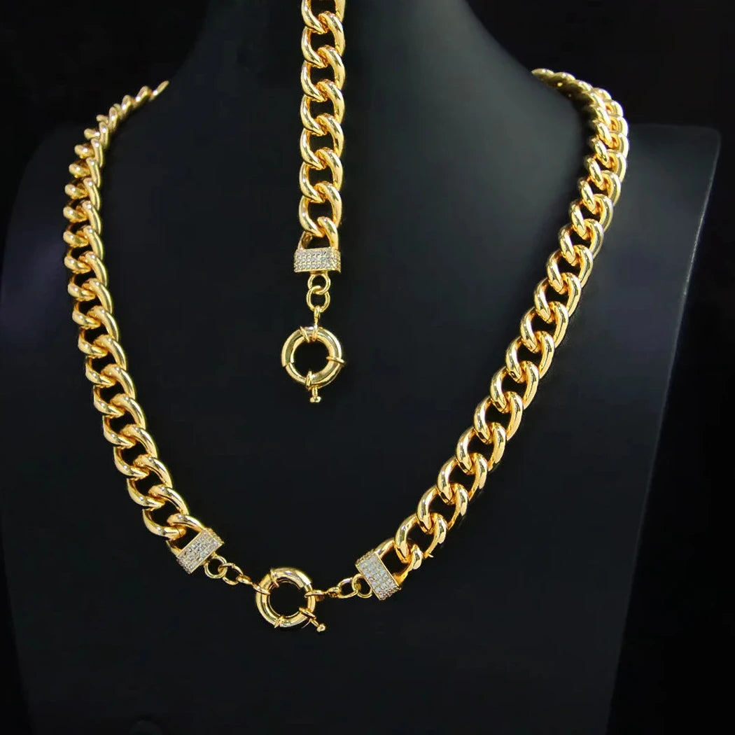 Luxury Jewelry Set 21k Gold Plated Dubai Fashion  Necklace  Women Men