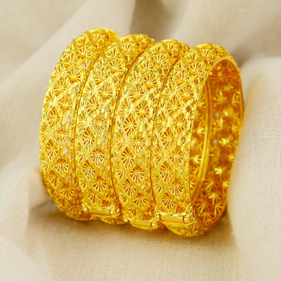 Luxury women Dubai 24K Gold Color Bracelet
