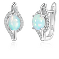 Natural Ethiopia opal earring  gemstone  925 sterling silver fine jewelry for women