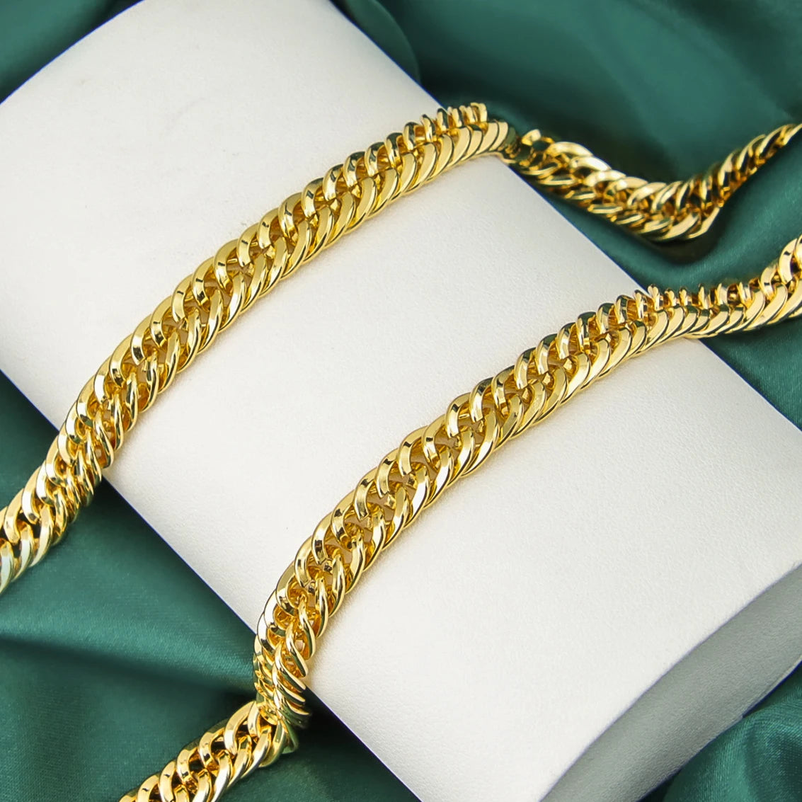 2pcs Necklace Set 18k Gold Plated  Women's Men's Vintage Jewelry