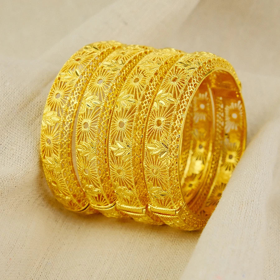 Luxury women Dubai 24K Gold Color Bracelet