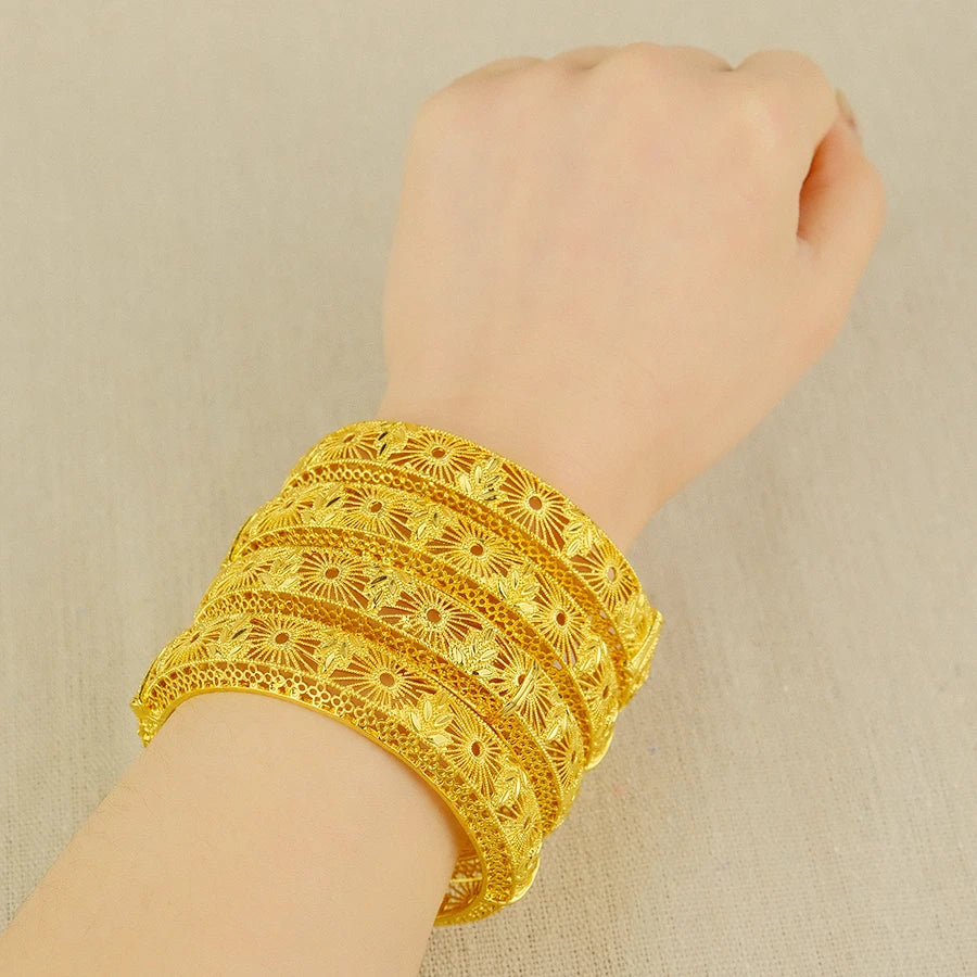 Luxury women Dubai 24K Gold Color Bracelet