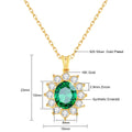 100% 18K Gold Blue Sapphire Pendant AU750 Ruby/Emerald Gemstone Necklace Chain for Women