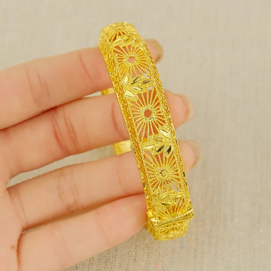 Luxury women Dubai 24K Gold Color Bracelet