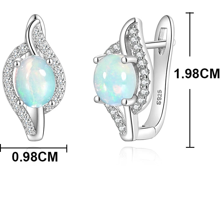 Natural Ethiopia opal earring  gemstone  925 sterling silver fine jewelry for women