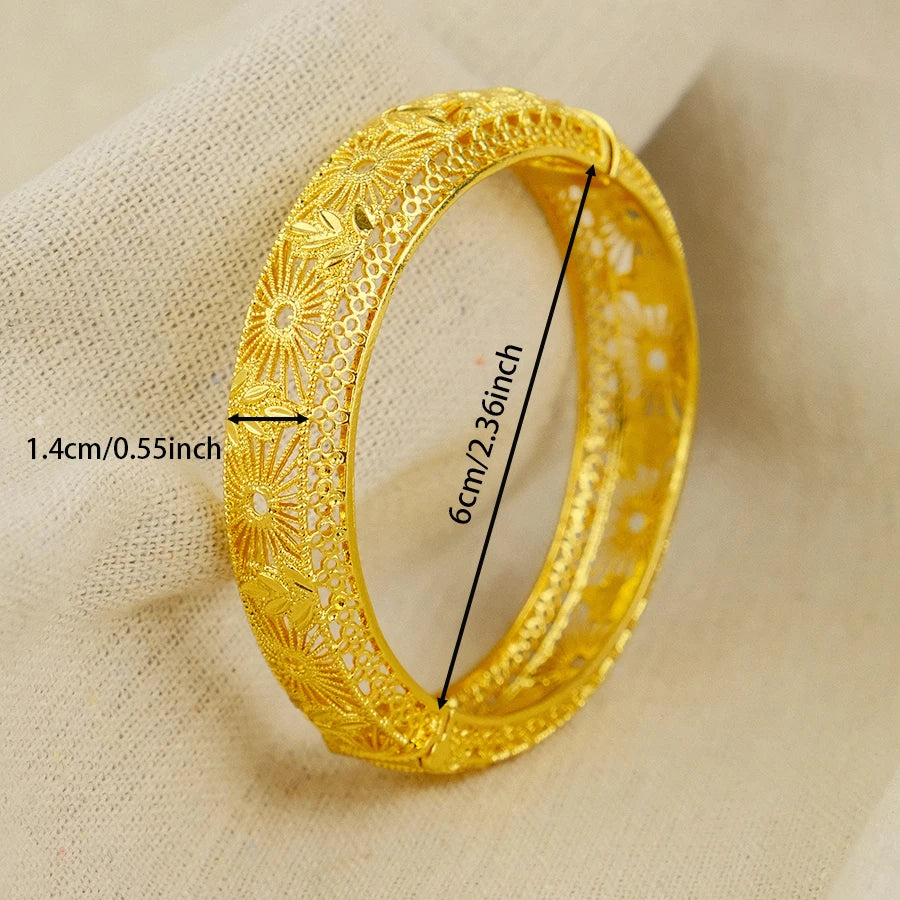 Luxury women Dubai 24K Gold Color Bracelet