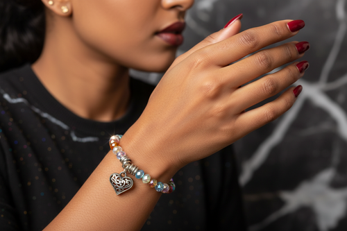 Crystal Bracelet on Habesha Woman's Hand