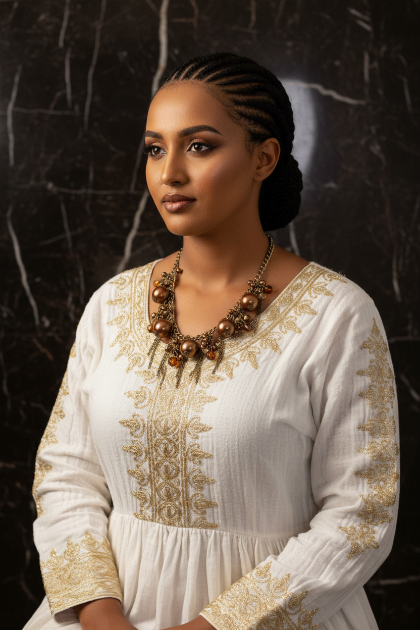 Habesha Woman with Bronze Necklace