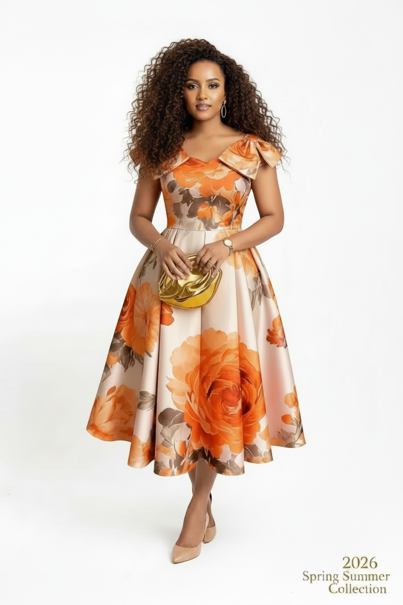 Dresses for Women Elegant 2026 Dashiki Spring Summer Midi Dress