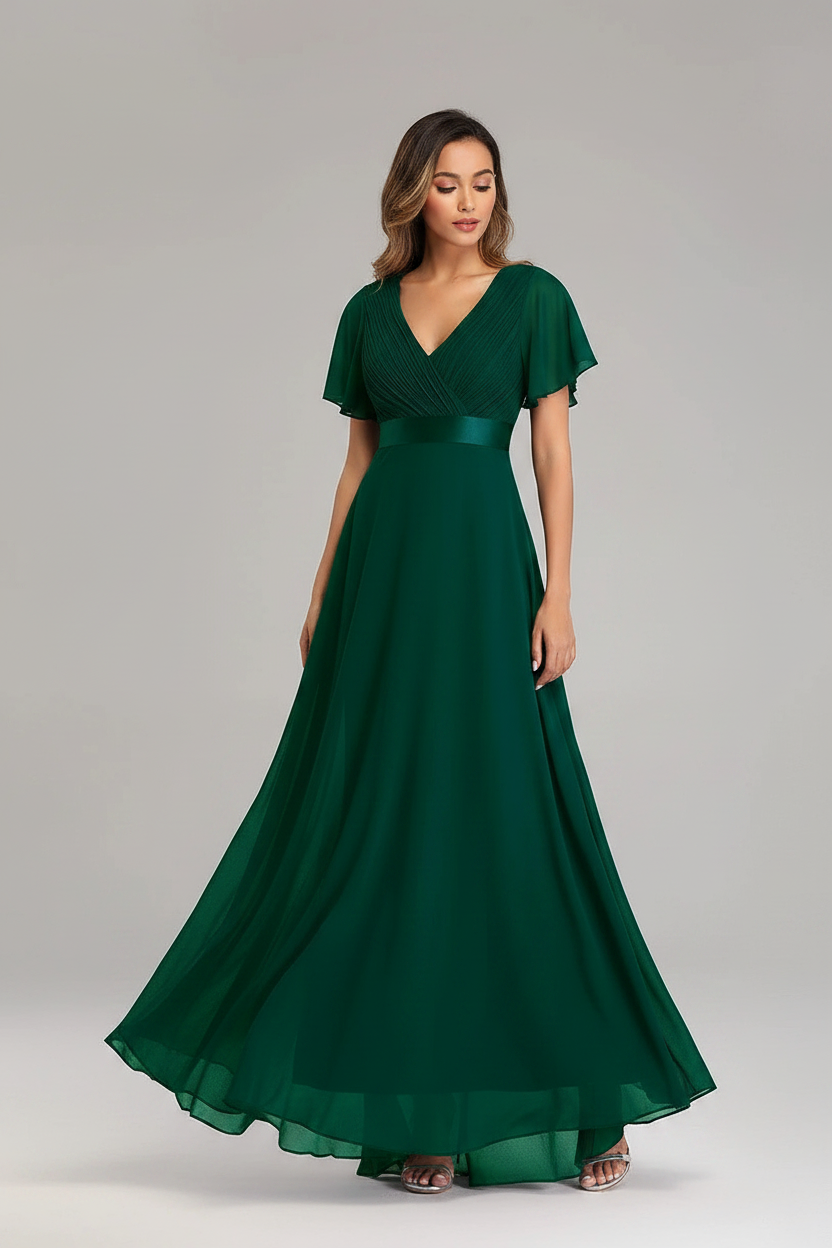 Women's Long Dresses Elegant Green Tulle Evening Dress with Sequins Plus Size Formal Party Gown