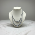 Silver Necklace Luxury Marble